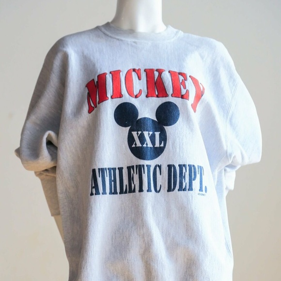 Disney Other - VINTAGE Grey Mickey Mouse Gym Crewneck Sweatshirt